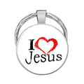 I for Jesus Customized Glass Gemstone Pendant Lightweight Handmade Round Alloy Keychain