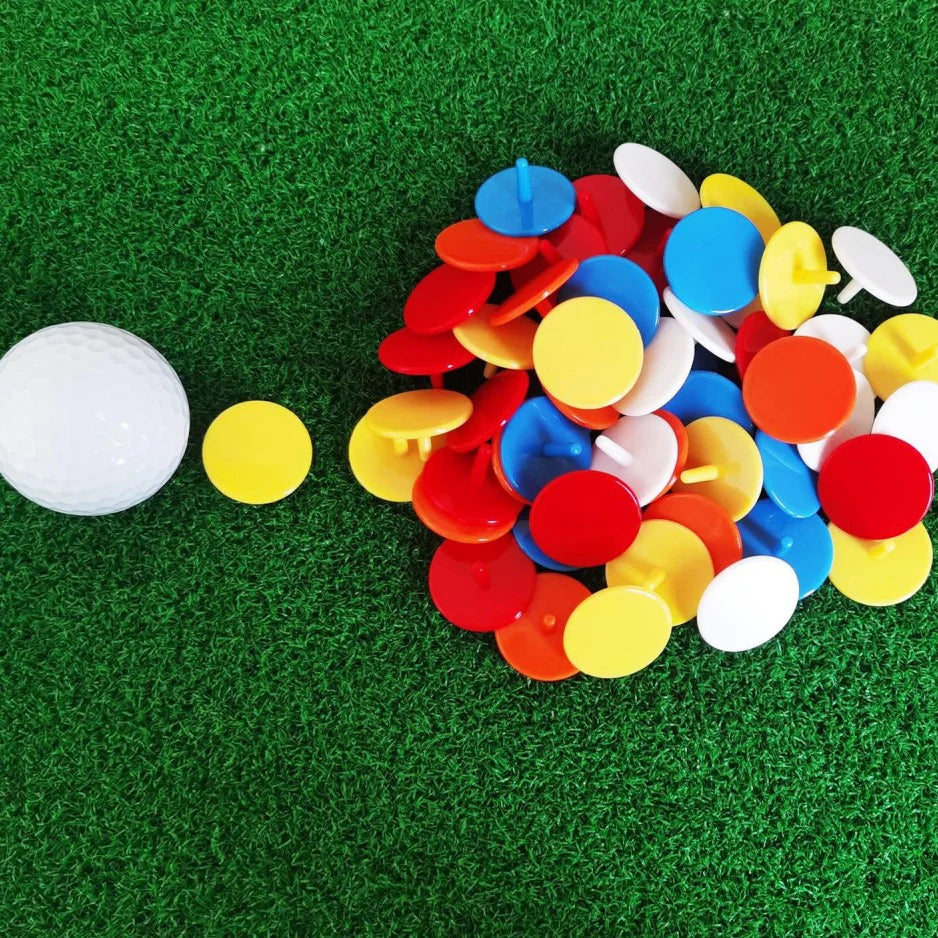 Mix Colour Plastic Flat Round Golf Ball Marker Positioning Tool for Golf Courses