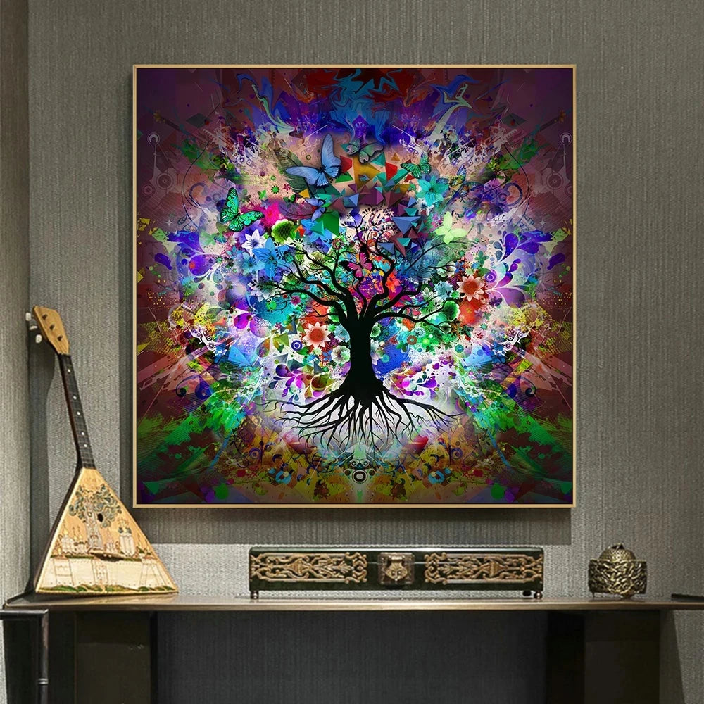 Tree of Life by Gustav Klimt Scandinavian Landscape Wall Art Canvas Printing Abstract Art Picture Living Room Decor Painting