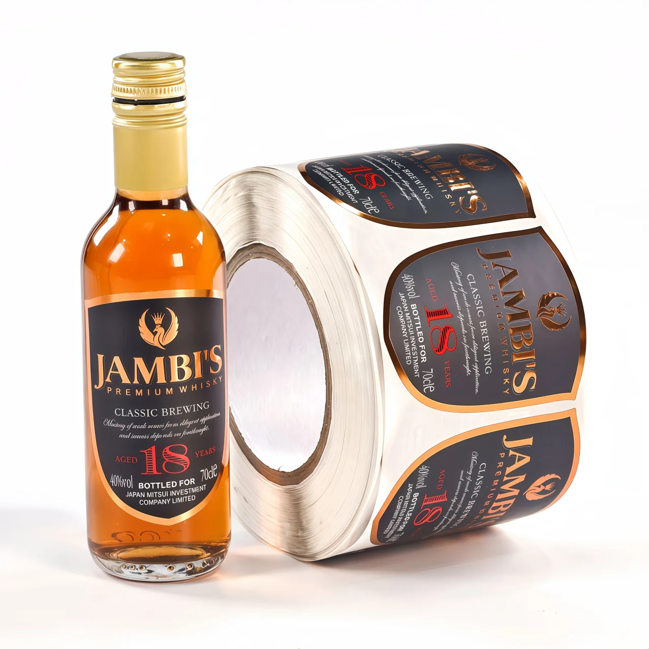 Labels Sticker Luxury Gold Foil Embossed Wine Bottle Labels Self Adhesive Textured Paper