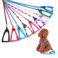 Luxury Designer Custom Polyester Print Adjustable Strap Soft Heavy Duty Training Pet Dog Harness Leash Set