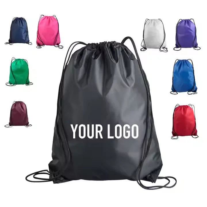 Fashion National Sport Drawstring Reusable Portable Lightweight Polyester Carrying Backpack for Men Women and Girls