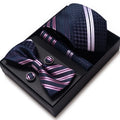 Men's Office Business Cooperation Party Suit Tie Set Brand Marketing Men's square Scarf Tie Cuff Gift Box Set for Father Gift