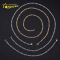 Popular Hip Hop Jewelry Necklace Men Cuban Link Chain 316L Stainless Steel Figaro Necklace Bracelet 18k Gold Plated