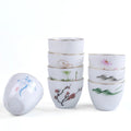 Tea Festival Gift White Ceramic Tea Cups No Handle Small Kung Fu Cups Custom logo Printed Porcelain Tea Cup 70ml 50ml 40ml