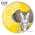 Luxury Yellow Elephant Dinnerware Charger Plate Bone China Wedding Decoration Dishes Porcelain Ceramic Plates for Rentals&Events