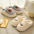 Rabbit couple home wooden floor autumn and winter warm cotton slippers cotton shoes