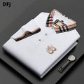 Custom Embroidered Knitted Luxury Men's polo Shirt Short Solid Plus Size White with Patch Logo Quick Dry Polyester/Cotton Button