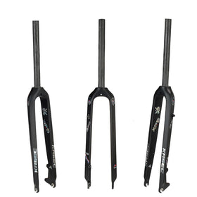Bicycle Front Fork Straight Tube Hard Fork MTB Bicycle Parts Full Carbon Fiber Suitable for Disc Brake 26/27.5/29 Inch 28.6mm