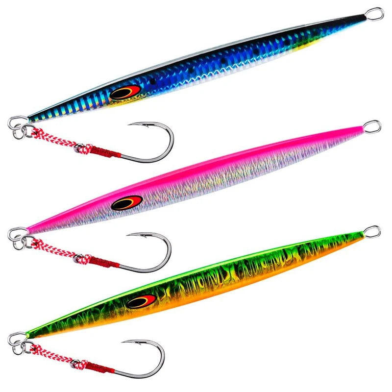 Hot Sale Slow Pitch Jig Lure Vertical 80g Jig Metal Fish Lure Fishing Tackle Fast Speed Sinking