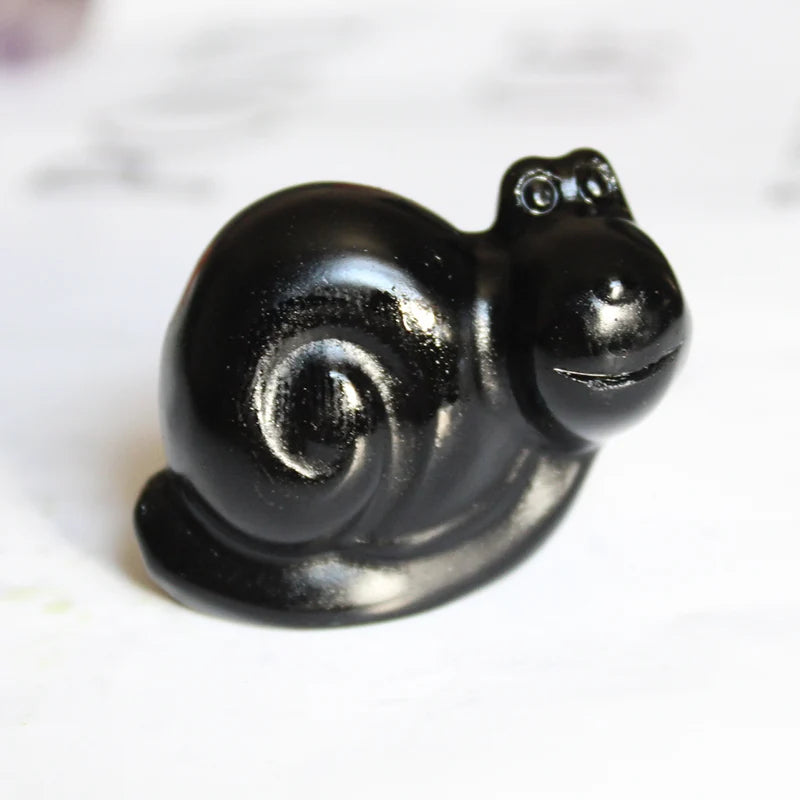 Wholesale Price 3-4cm Natural Mixed Gemstone Crystal Mini Snail Carving Ornament Eco-Friendly Hand-Carved for Home Decoration