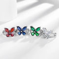 Factory Supply Hot Sale Simple Butterfly Ring Zircon Stainless Steel Trendy Adjustable Opening Ring for Women