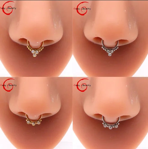 Gaby New Design Gold Plated Stainless Steel Septum Nose Cuffs Nose Ring Cuff Bulk Clip Non Piercing Fake Nose Rings