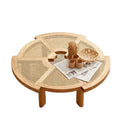 Japanese Wabi-Sabi Solid Wood Rattan Tea Table Creative Simple Modern Design for Small Apartment Room Dining Room Furniture