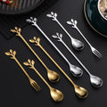 Amazons Best Sellers Flatware Coffee Stirring Teaspoon Dessert Scoop Stainless Steel Creative Leaf Shape Spoon