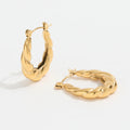 2121 New 18K Gold& Silver Plated Chunky Twisted Hoop Earring Dangle Earring Rope Earring New Gold Jewelry Stainless Steel