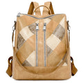 Wholesale High Quality Soft Leather Women's Backpack Geometric Pattern Large Capacity Travel and Student Backpacks