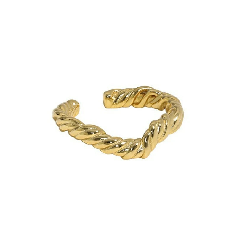 Fashion jewelry twist design rings 925 adjustable silver rings gold or rhodium plated ring for women
