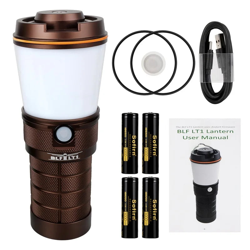 2024 Patent Rechargeable LED Camping Lantern Light Dual Color Temperature Aluminum Alloy Body IP68 Rated