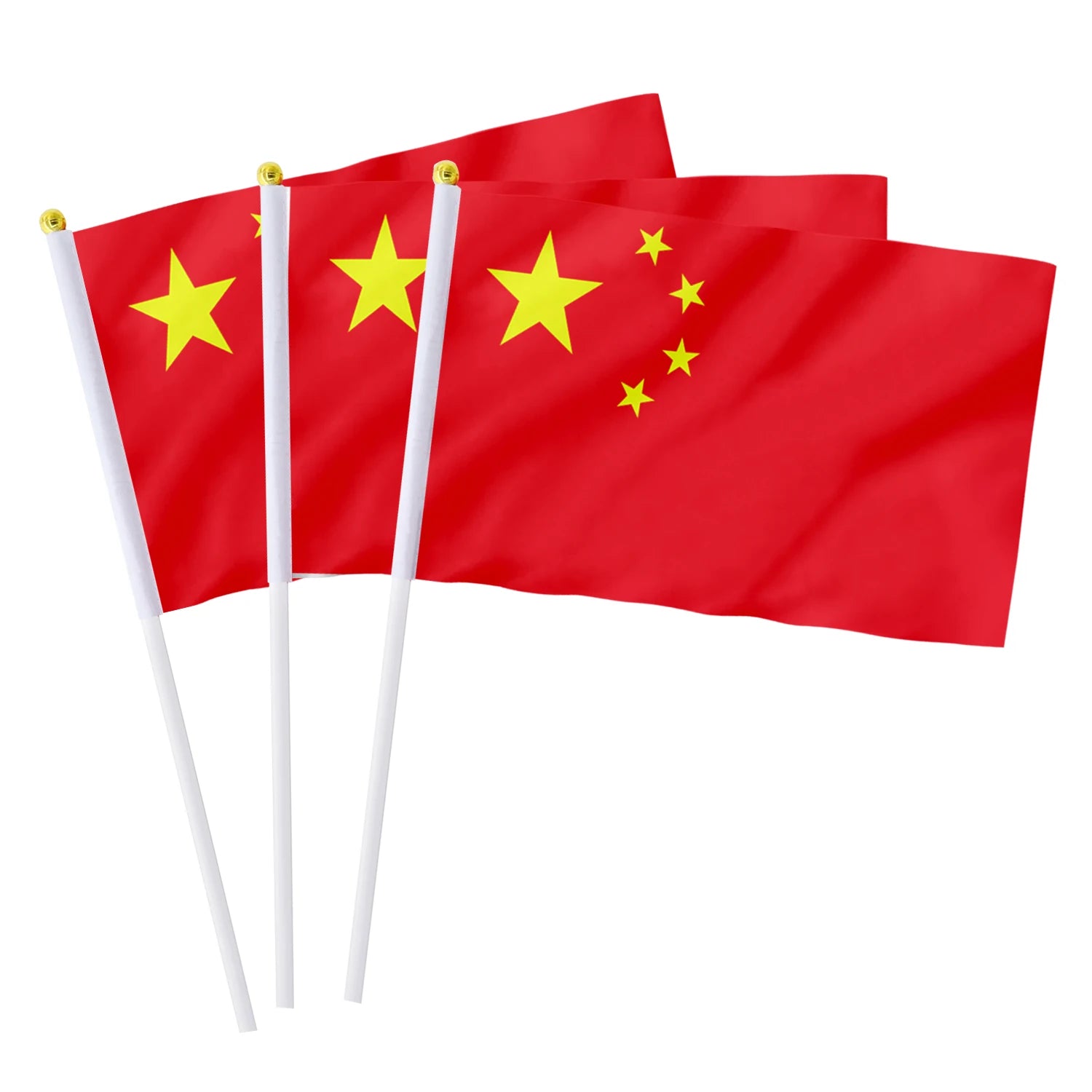 Factory Direct Sales Custom Chinese Hand Flag 100% Polyester Digital Print Double-Side Promotional Product-14x21cm