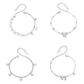 925 Sterling Silver Bowknot Bracelet Link Chain Gold Plated Dainty Handmade Bow Jewelry Present for Women Girl