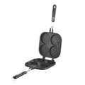 Manufacturer's Modern Double-Sided Four-Hole Square Wheel Pancake Pan Non-Stick Metal Multifunctional Breakfast Frying Saute