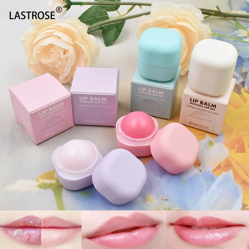 Wholesale 6 Fruit Flavor Vegan Moisturizing Round Lip Balm Ball Private Label Anti-cracking Strawberry Pink Nourishing Lip Balm
