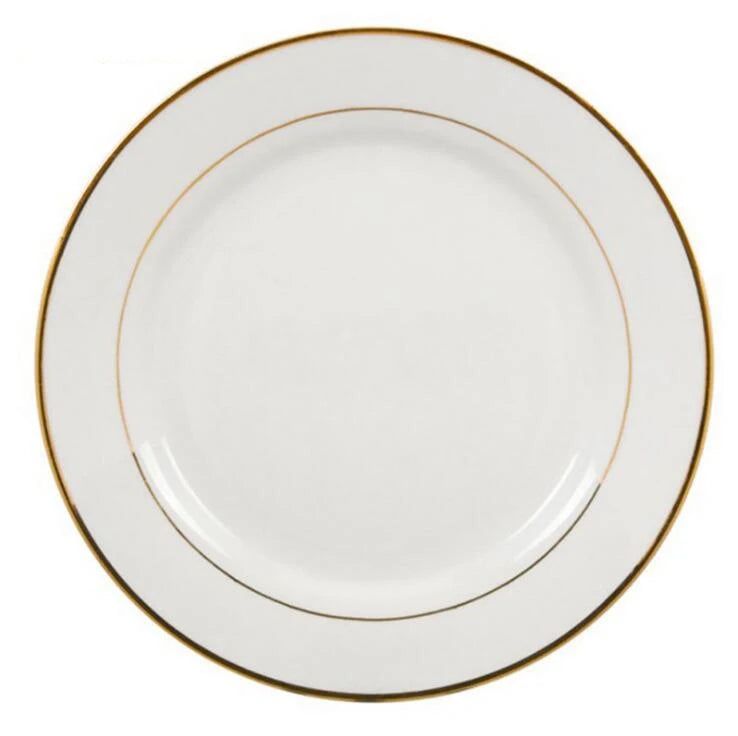 B021-3 Sublimation Blank Plate Lower Price Sublimation House Decorative Gold Rim Plate White Ceramic Plate 8/10 Inch