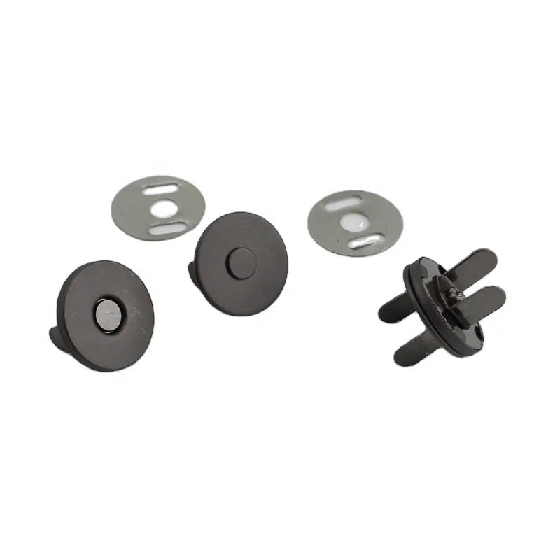 Nolvo World 14 mm Matte Gun Metal Magnetic Buckle Fasteners Strong Clasps Customizable Lady Bags & Purse Accessories
