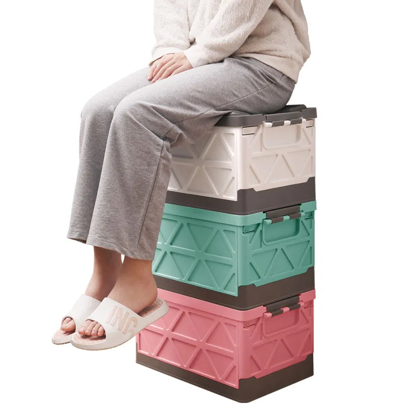 Anjuny High Quality Collapsible PP Plastic Clothes Organizer Square Foldable Storage Box 30L 5kg Capacity Household