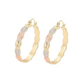 JC Crystal Extravagant Zinc Alloy Rhinestone Earrings Big Diamond Hoop Earrings