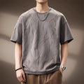 YUCHEN Manufacturer's Men's Summer T-Shirts Cotton Oversized Burn-Out Technique Two Tone Fabrics Distressed New Short Sleeves