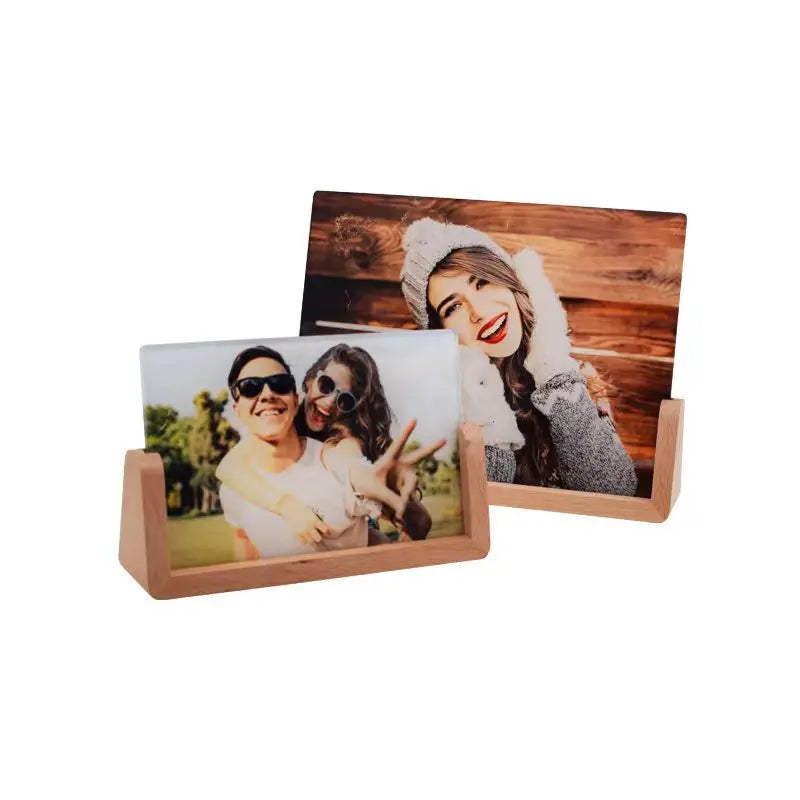 New Product Heat Transfer Printing 6 Inch 8 Inch Acrylic Frame Heat Wooden Bottom Sublimation Photo Frame