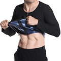 Men's Black Sweat Sauna Long Sleeve Top With Zip for Weight Loss