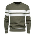 S-XXL Autumn and Winter Men's Casual Stripe Men's Sweater Pullover Colored Round Neck Men's Knit