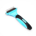 Factory Custom Private Label Double-sided Teeth Pet Cat Dog Hair Dematting and Deshedding Grooming Rake Comb Brush Tool