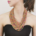 HANSIDON New Design Bohemian Multi Layer Long Tassels Beaded Necklace Handmade Fashion Beads Choker Africa Jewelry Accessories