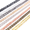 5pcs/lot 4*3mm Diameter 8-Colors Plated Handmade Flattened Chain Necklace Connector for Charms Base Tray DIY Jewelry Findings