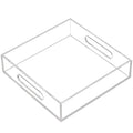 Clear Acrylic Sustainable Commercial Grade Serving Tray with Handles-Customizable Size Portable for Home & Hotel Use