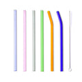Eco Friendly Colorful Glass Drinking Straw Set Reusable Glass Straw for Water Bottle Cup Mug