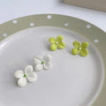 Flower Earring 2022  Sweet Small Green Flower Stud Earrings Pendientes De Flores