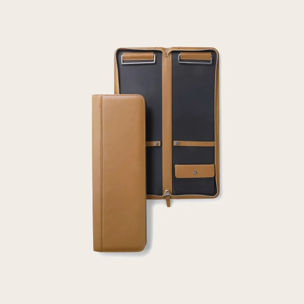 Custom Luxury Men's Travel Tie Organizer Simple Casual Style Durable Leather Case Zipper Portable Storage Gift Box for Neckties