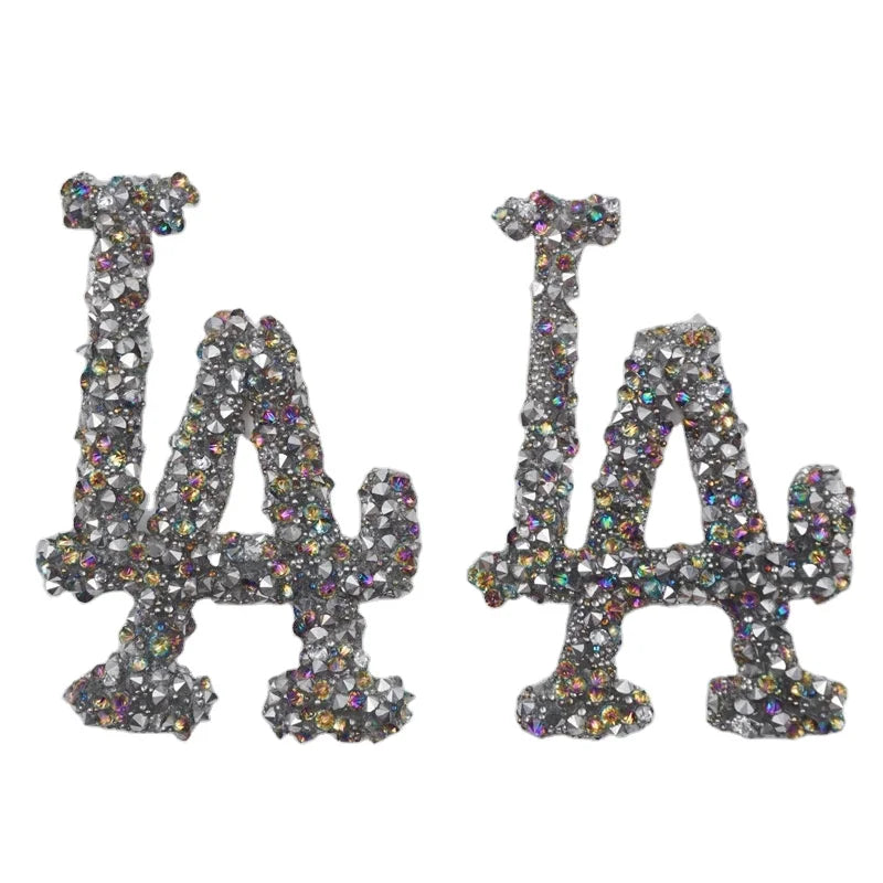 Wholesale 3D Small Bling Rhinestone Logo Patch Iron-On Logo Patch with Resin Plastic for Bags Featuring Free Sample