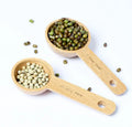 Wholesale 15ml Custom logo Beech Wood Tablespoon Short Handle Measuring Coffee Bean Wood Coffee Spoon for Kitchen