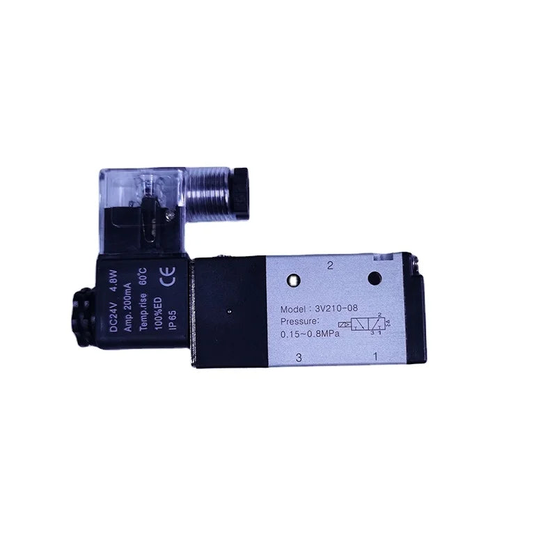 RUICHEN 24VDC Pneumatic Control Valve 3V210-08 Aluminium Directional Solenoid Air Control High Temperature Gas Media OEM