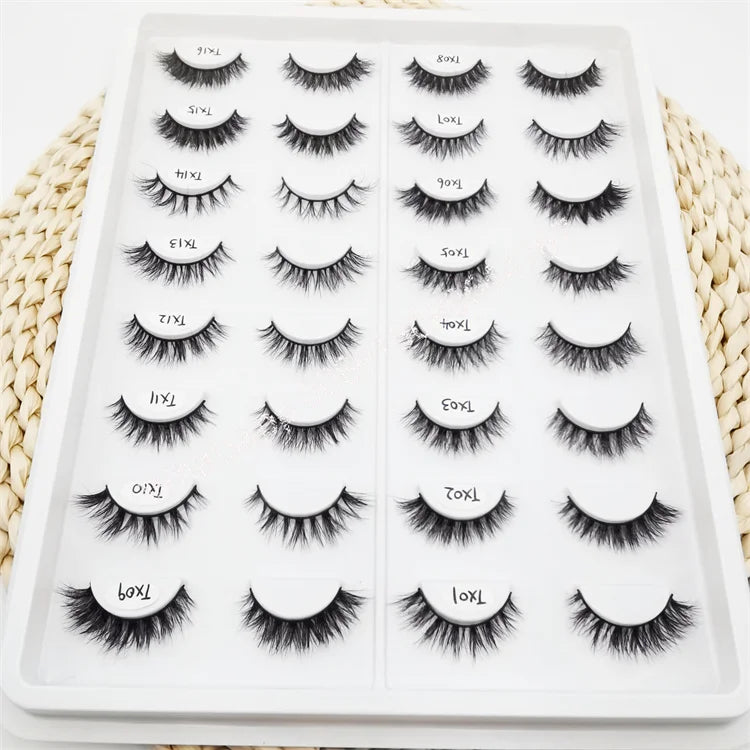 Cheap Short Thin Band Cruelty Free Mink Lashes 12MM 13MM 3D 5D Real Mink Eyelash False Lashes Private Label Lahes Vendor
