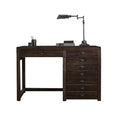 Dark Brown Weathered Industrial-Style 7-Drawer Storage Desk (Vintage Frame Version)