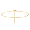 RINNTIN SA33 14K Gold Plated Solid 925 Sterling Silver Fish Lips Chain Anklets for Women