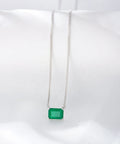 Classic Luxury Gemstone Single Zircon Clavicle Chain Charm Emerald Necklace Jewelry Gold S925 Silver 925 Silver Women's Accepted