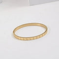 Fenny 18K PVD Gold Plated Simple Classic Plaid Bangle Bracelet Trend for Women Stainless Steel Jewelry Wholesale